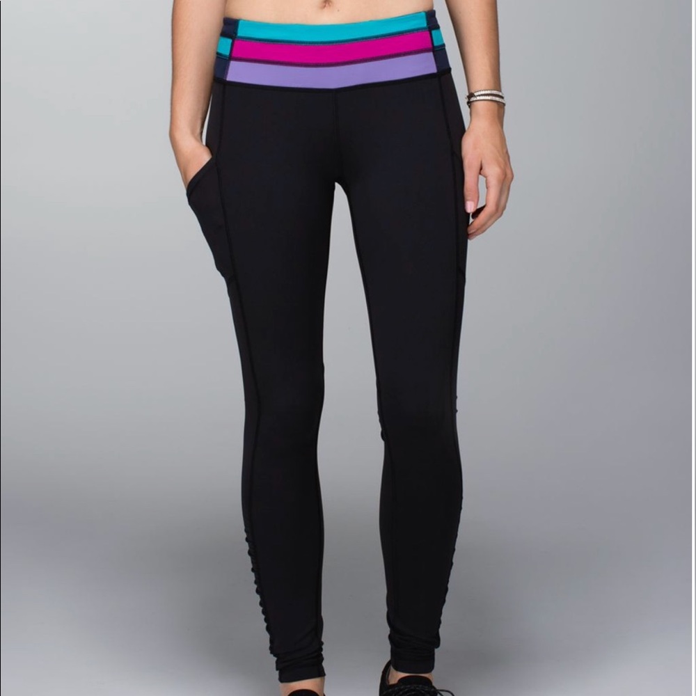 Sz 2 Lululemon Speed Tight *Interlock Black/quilt